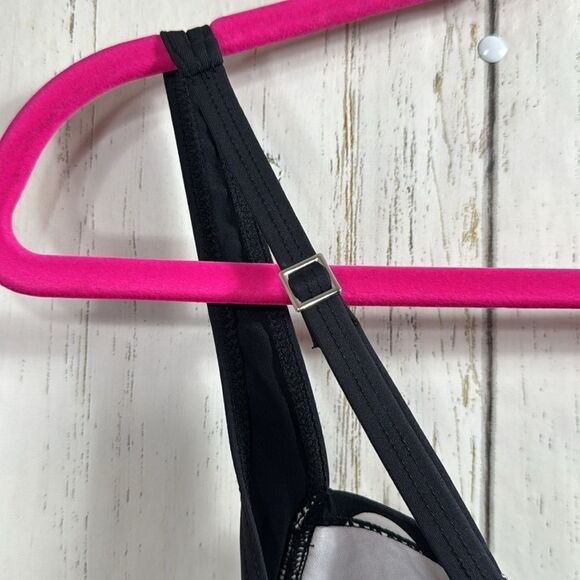 La Blanca Black White Polka Dot One Piece Swimsuit Ruched Retro Style Beach - Picture 10 of 16